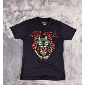 Atypical Supply Co Detroit Graphic Tee Wolf‎ Head Black Small Streetwear